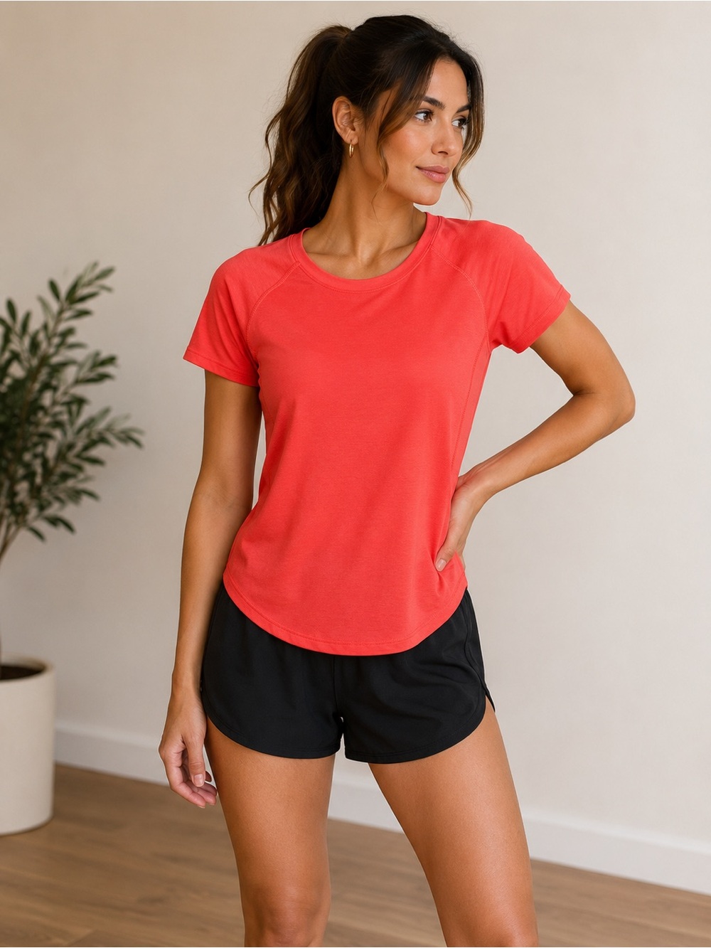 The North Face Flashdry deepCoral -red Short-Sleeve Crew Tee size Small - Picture 1 of 10
